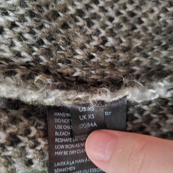 Anthropologie Vera Camo Open Front Oversized Cardigan Knit Grey Green Size XS - Picture 7 of 8